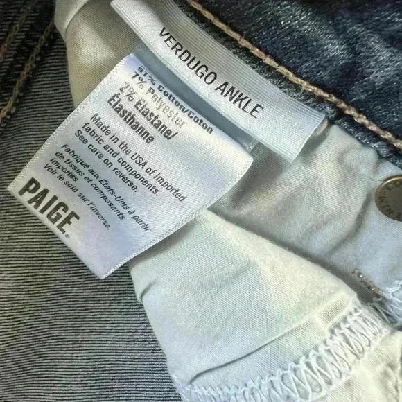 PAIGE Verdugo Ankle Straight Dark Wash Jeans Women’s Size 28 - Picture 4 of 8
